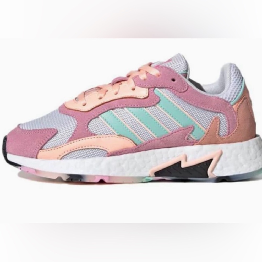 Adidas TresC Run J Pink and Peach Multi Colored Women’s Sneakers 5.5 NWT